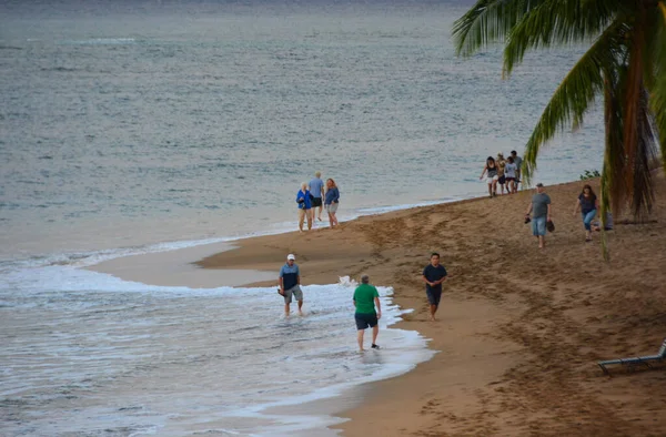 Pláž Kahana Maui Havajské Ostrovy Výhledem Ostrovy Molokai Lanai — Stock fotografie