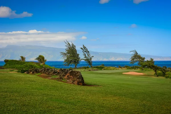 Pole Golfowe Popularnych Kapalua Maui Wyspy Hawajskie Wspaniałe Widoki Wszystkich — Zdjęcie stockowe