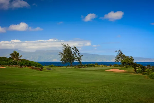 Golfplatz Auf Der Beliebten Insel Kapalua Maui Hawaii Atemberaubende Ausblicke — Stockfoto