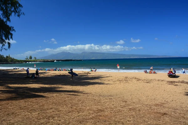 Fleming Beach Rejonie Kapalua Północno Zachodnim Maui Piękna Piaszczysta Plaża — Zdjęcie stockowe