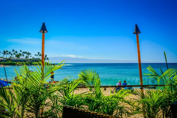 Praia Napili Bonita Costa Noroeste Maui Havaí Baía Abrigada Com — Fotografia de Stock