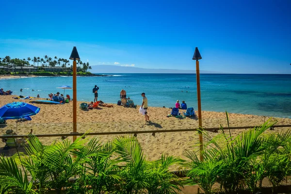 Hermosa Playa Napili Costa Noroeste Maui Hawai Bahía Protegida Con — Foto de Stock
