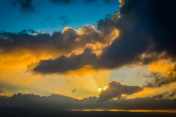 Fantastisk Solnedgång Kahana Beach Maui Hawaii Öarna Spektakulära Lysande Färger — Stockfoto