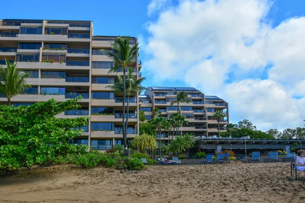 Beautiful Kahana Beach Northwest Maui Hawaiian Islands Hotels Condos Literally — Stock Photo, Image