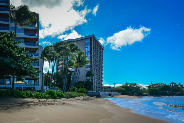 Beautiful Kahana Beach Northwest Maui Hawaiian Islands Hotels Condos Literally — Stock Photo, Image