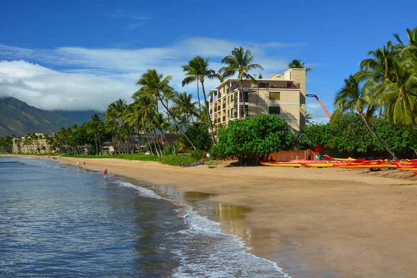 Ondas Suaves Bela Praia Kihei Maui Ilhas Havaianas — Fotografia de Stock