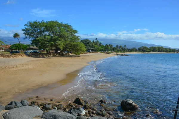 Suaves Olas Hermosa Playa Arena Kihei Maui Islas Hawaianas — Foto de Stock
