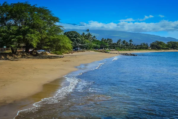 Zachte Golven Prachtig Zandstrand Kihei Beach Maui Hawaiiaanse Eilanden — Stockfoto