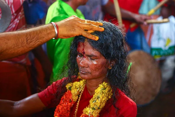 Kerala India Mei 2017 Een Woeste Menigte Van Toegewijden Geleid — Stockfoto