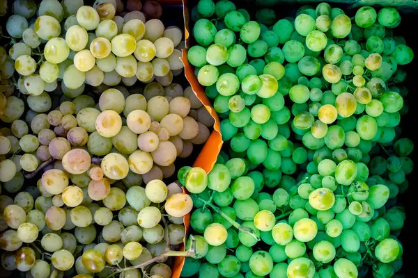 Uva Verde Uva Blanca Fotografía Vista Superior Frutas — Foto de Stock
