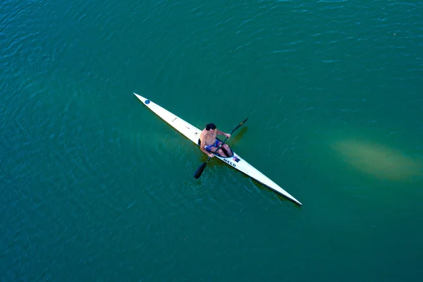 Valladolid Espagne Juillet 2020 Les Gens Profitent Une Balade Kayak — Photo