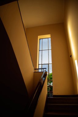 güzel kapalı fotoğraf, merdiven, pencere, cam, gökyüzü