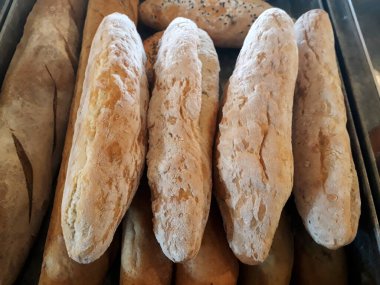 Lezzetli ekmeğin ayrıntıları Latin Amerika, Guatemala fırınında sergileniyor. Buğday, organik mutfak unu..