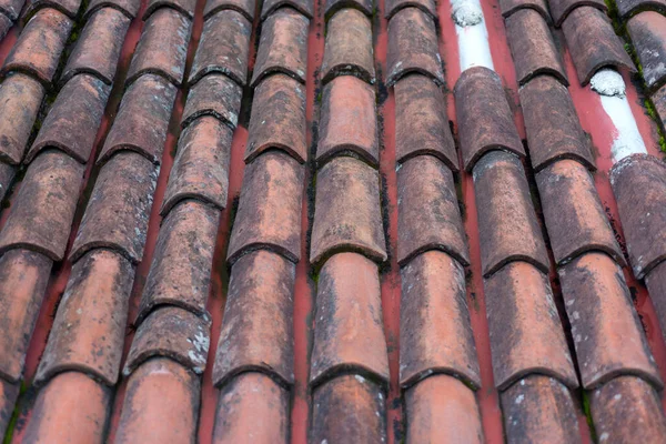 中美洲安提瓜危地马拉的屋顶房屋 用泥土制成的材料细节 — 图库照片