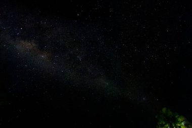 Samanyolu, şafak vakti Guatemala 'daki Pasifik sahillerinden görüldü. Orta Amerika' da..