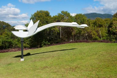 GUATEMALA Antigua Guatemala, 16 Aralık 2017 - Efrain Recinos 'un heykeli 1928 - 2011, Guatemalalı sanatçı, mimar ve yaratıcı, heykeltıraş Edgar Guzman, Arturo Aguilar' ın dökümhanesi.