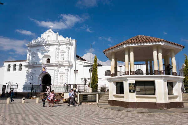 Guatemala Tecpan Chimaltenango Února 2015 Fasádní Katolický Kostel Park Tecpan — Stock fotografie