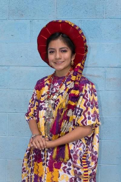 Guatemala Quetzaltenango Gennaio 2016 Giovane Maya Iche Donna Quezalteca Principessa — Foto Stock