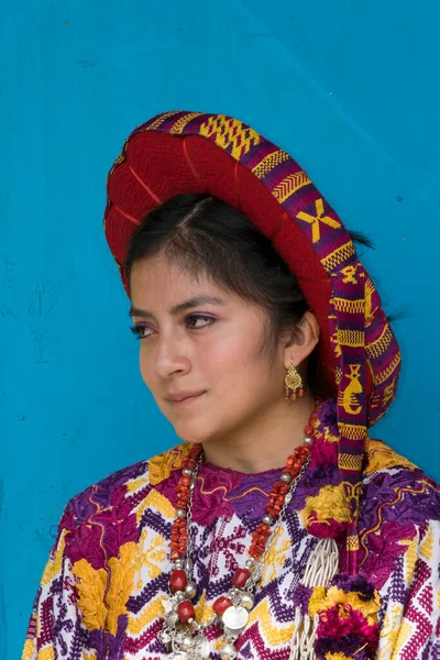 Guatemala Quetzaltenango Gennaio 2016 Giovane Maya Iche Donna Quezalteca Principessa — Foto Stock