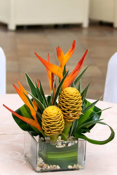 Tropical Floral Arrangement Latin America Hotel Guatemala — Stock Photo, Image