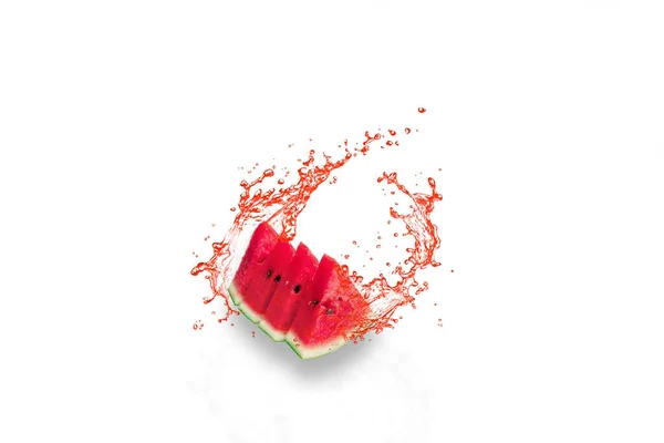 Färsk Vattenmelon Frukt Isolerad Vit Bakgrund Stockfoto