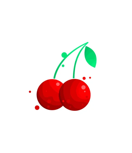 Векторная Иллюстрация Красной Спелой Вкусной Сладкой Вишни — стоковое фото