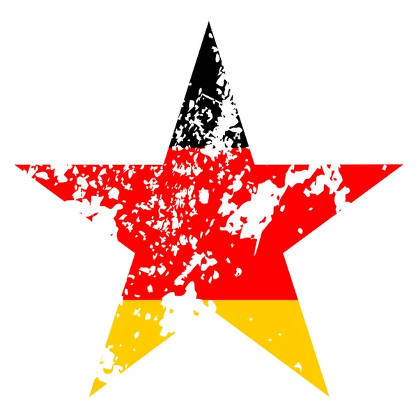 Germany Flag Print Star Shaped Symbol Isolated White Background Abstract — Stock Vector