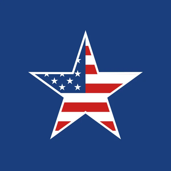 Bandeira Americana Forma Estrela Ilustração Vetorial — Vetor de Stock