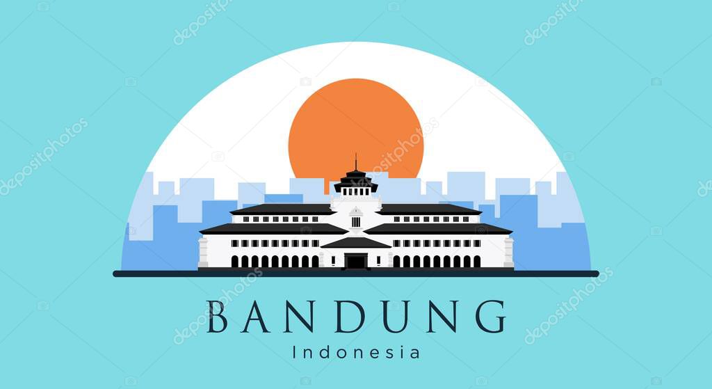 gedung sate flat style vector illustration the icon of bandung west java indonesia premium vector in adobe illustrator ai ai format encapsulated postscript eps eps format gedung sate flat style vector