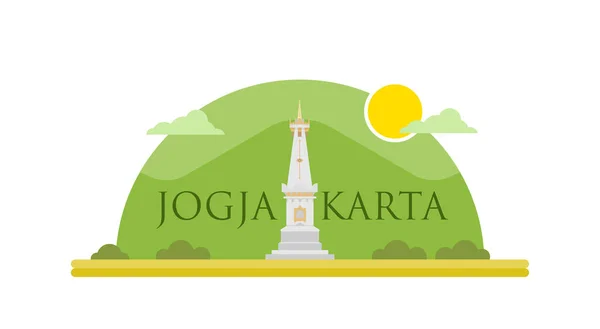日惹市平板设计地标 Quot Paal Tugu Pal Putih Tugu Jogja Quot 矢量标识图标说明 — 图库矢量图片