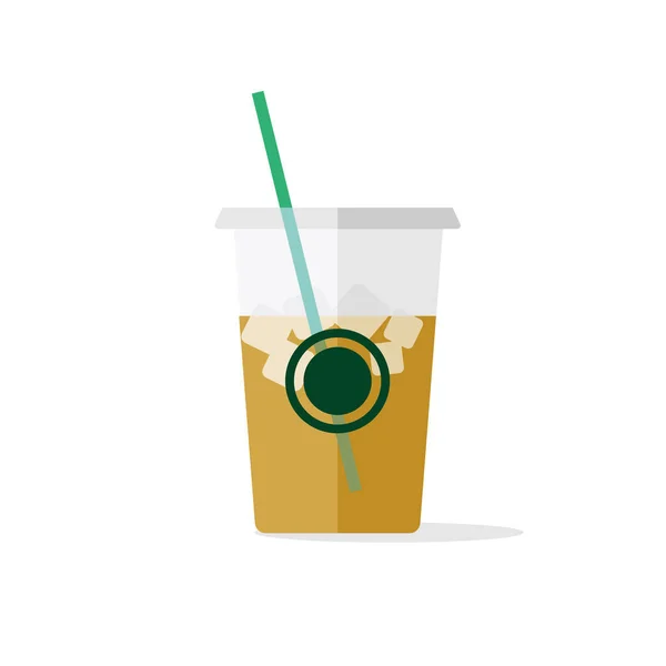 Εικονογράφηση Διάνυσμα Φλιτζάνι Καφέ Απομονώνονται Στο Παρασκήνιο Πλαστικό Φλιτζάνι Καφέ — Διανυσματικό Αρχείο