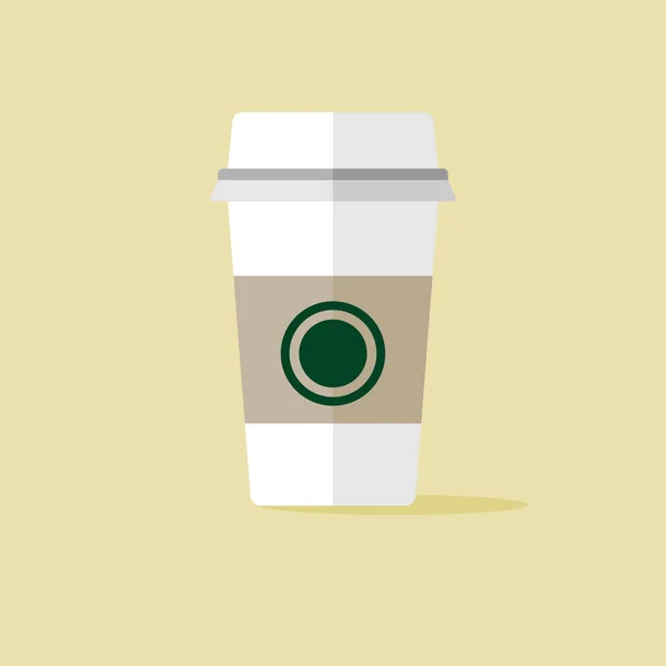 Koffie Cup Vector Illustratie Geïsoleerd Achtergrond Plastic Koffiebeker Platte Stijl — Stockvector