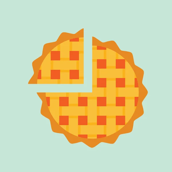 Apple Pie Flat Design Sweet Apple Pie Icon Flat Designed — Stock Vector