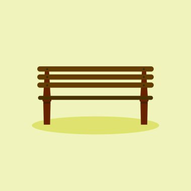 Tahta bank, düz stil Park kahverengi vektör bank