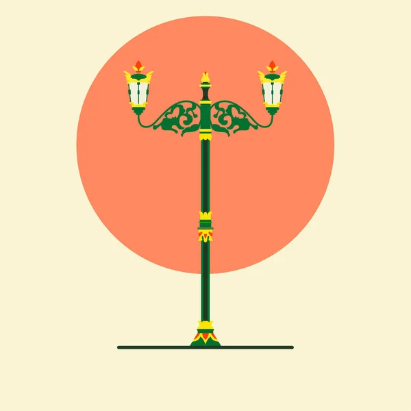 日惹古色古香的街灯Jogja的地标街灯 — 图库矢量图片