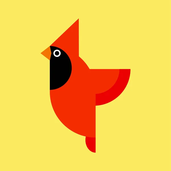 Cardinal Vecteur Oiseaux Icône Vecteur Oiseau Cardinal Dans Style Plat — Image vectorielle