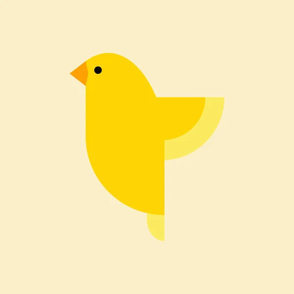 Vecteur Oiseaux Canaris Icône Vecteur Oiseau Canari Dans Style Plat — Image vectorielle