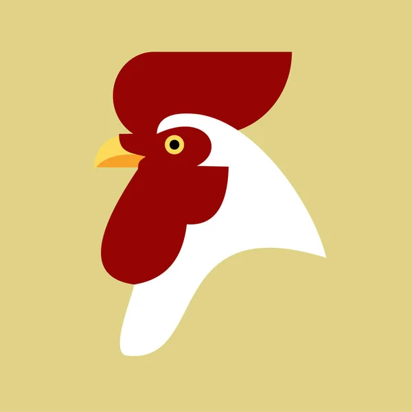 Курица Логотип Петуха Плоские Элементы Векторная Курица Метка Рынка Птицефабрики — стоковый вектор