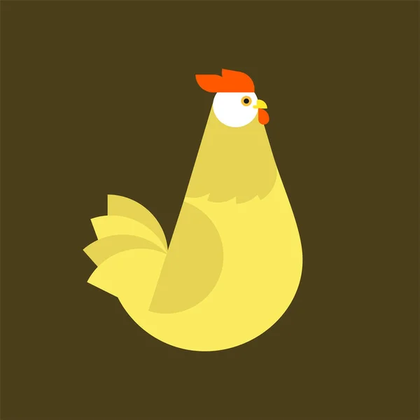 Pollo Logo Del Gallo Elementi Piatti Illustrazione Vettoriale Hen Etichetta — Vettoriale Stock