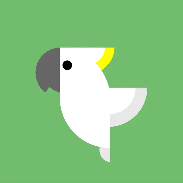 Vecteur Perroquet Cacatoès Icône Vectorielle Oiseau Cockatoo Dans Style Plat — Image vectorielle