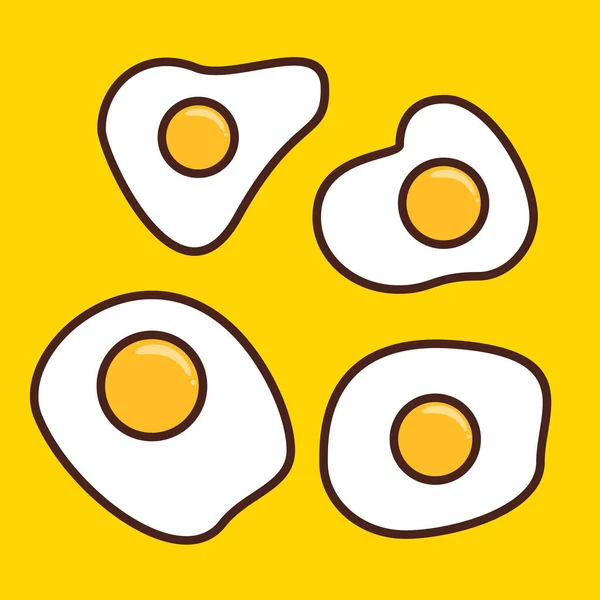 Smażone Jajko Płaskie Jajecznica Ikona Wektor Ilustracja — Wektor stockowy