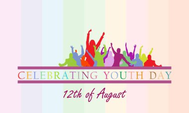 Uluslararası Gençlik Günü, 12 Ağustos vektör illüstrasyonu.