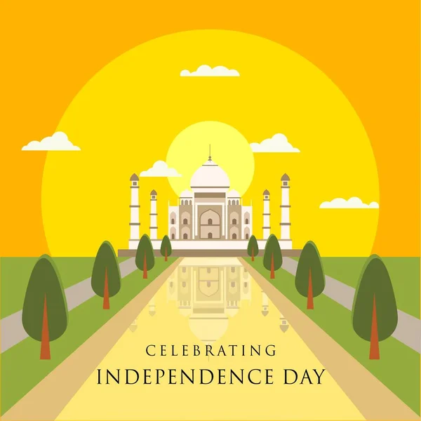 Векторная Иллюстрация Празднования Дня Независимости Индии — стоковый вектор