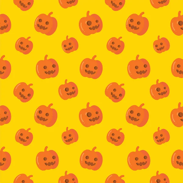 Dýňová Tvář Jack Lucerna Bezešvý Vzor Pro Halloween Halloween Vektor — Stockový vektor