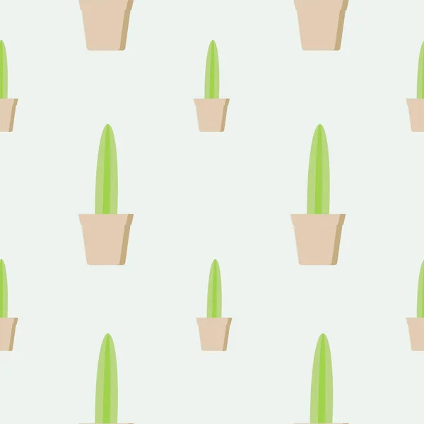 Patrón Cactus Sin Costuras Suculenta Maceta Sobre Fondo Color Suave — Archivo Imágenes Vectoriales