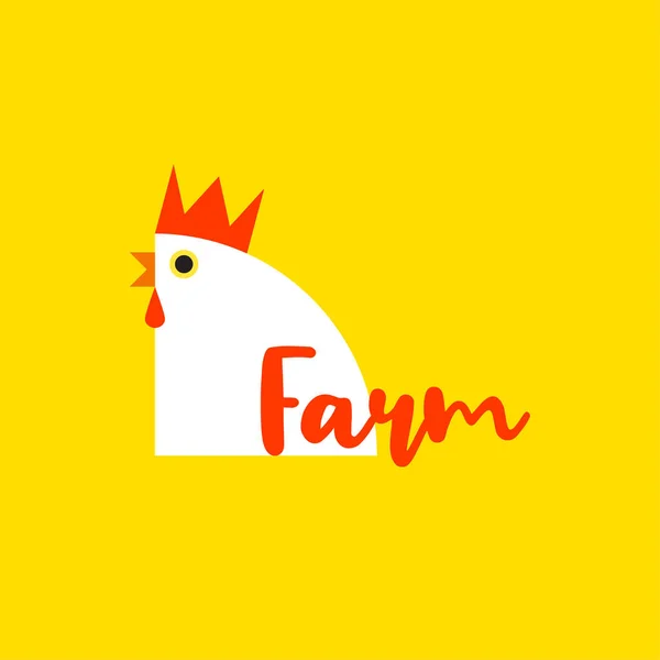 Κοτόπουλο Λογότυπο Κόκορα Επίπεδα Στοιχεία Εικονογράφηση Διάνυσμα Κότα Σήμανση Αγοράς — Διανυσματικό Αρχείο