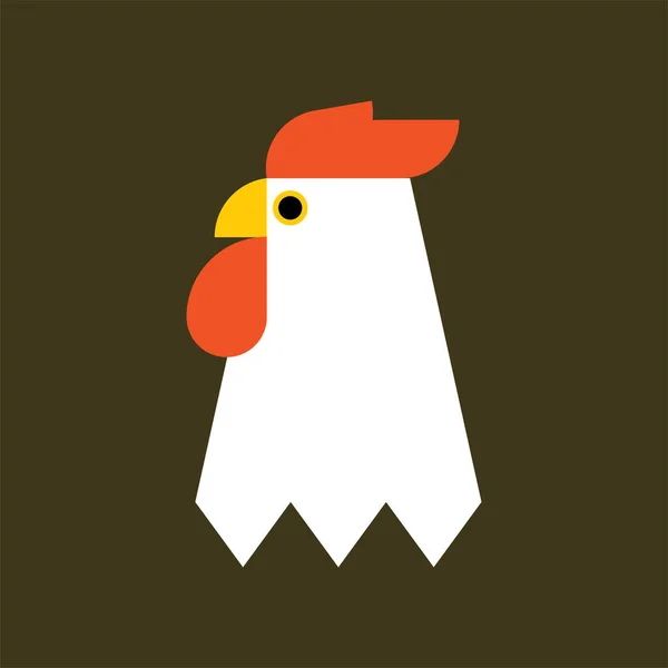 Kurczak Logo Koguta Elementy Płaskie Wektor Ilustracji Kura Etykieta Dla — Wektor stockowy