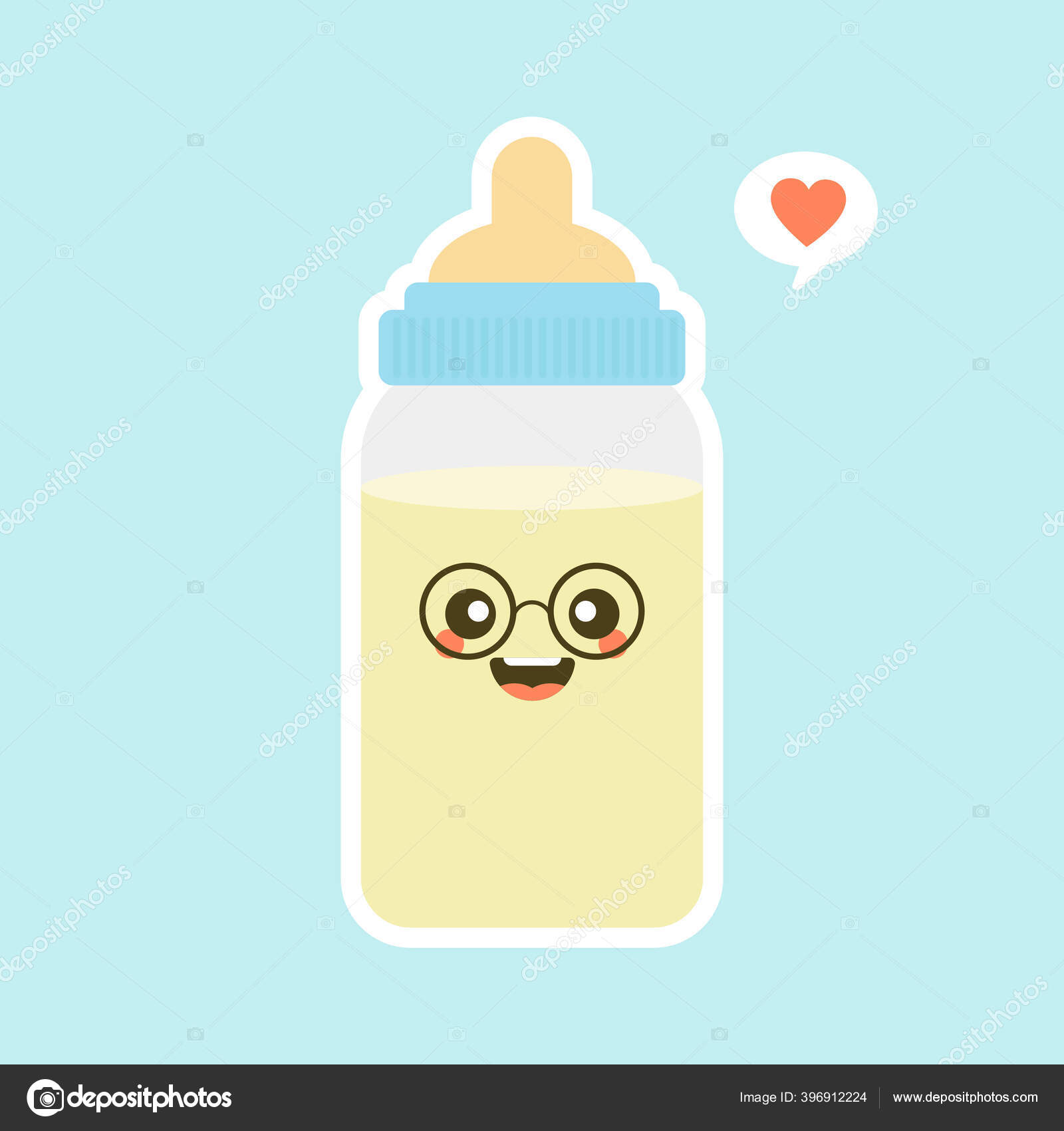 Baby Milk Bottle Flat Design Funny Milk Bottle Characters Smiling Stock  Vector Image by ©diplograma #396912224