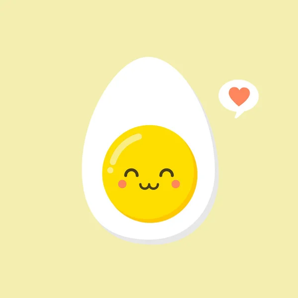 Kawaii和Cute鸡蛋脸 复活节彩蛋朋友与滑稽的面部矢量 友好漫画的早餐彩蛋人 儿童营养说明 — 图库矢量图片