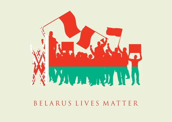 Bielorussia Disegno Protesta Illustrazione Libertà Del Bielorusso Illustrazione Vettoriale Manifesti — Vettoriale Stock